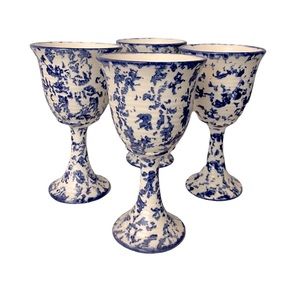 Vintage ceramic wine goblets
